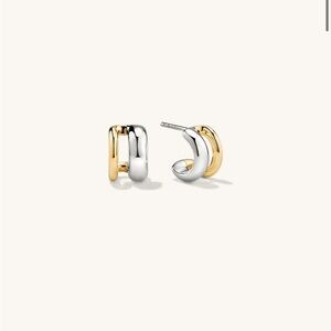 Mejuri mixed metal Huggie hoops